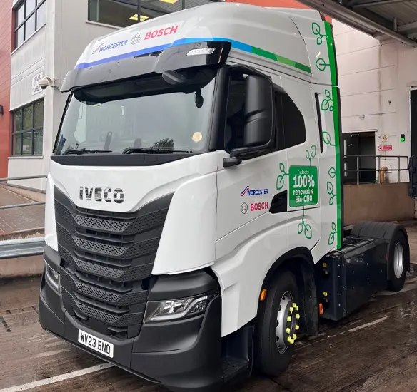 Worcester Bosch Truck powered by Biomethane Compressed Natural Gas