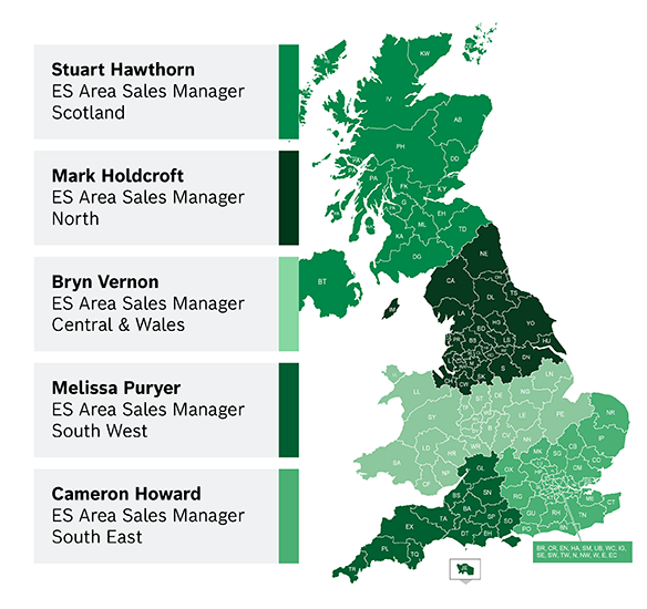 Map of ES team coverage